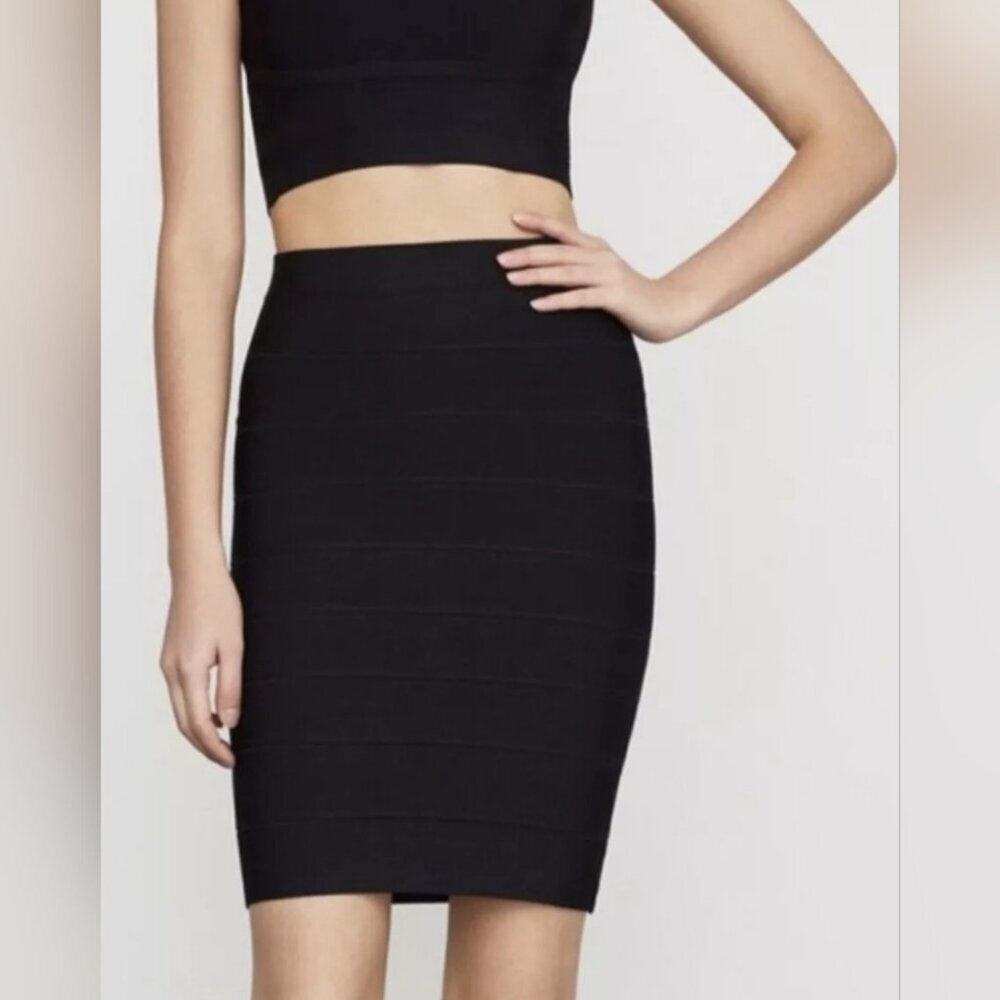 BCBG MAXAZRIA Simone Textured  Power Skirt